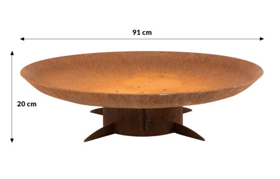 GrillSymbol Corten Steel Fire Pit Chiaro XL - 91 cm