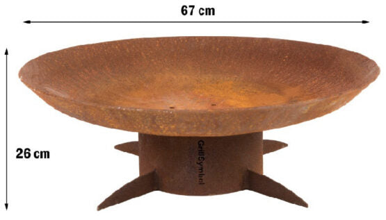GrillSymbol Corten Steel Fire Pit Chiaro - 67 cm