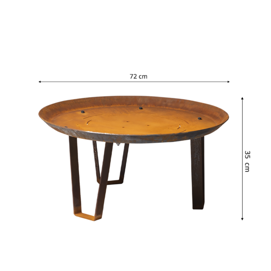 GrillSymbol Corten Steel Fire Pit Elegante - 72 cm