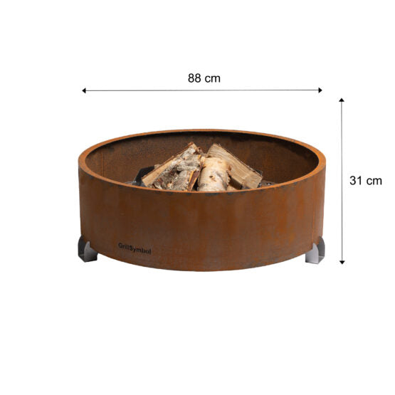 GrillSymbol Corten Steel Fire Pit Elias - 88 cm