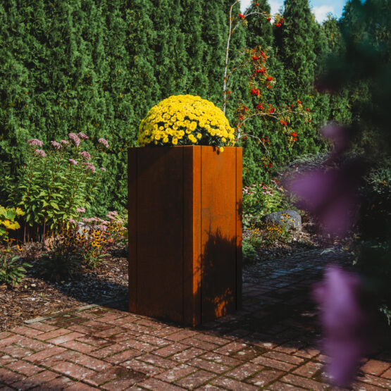 GrillSymbol Corten Steel Planter Manhattan, 50x50x100 cm