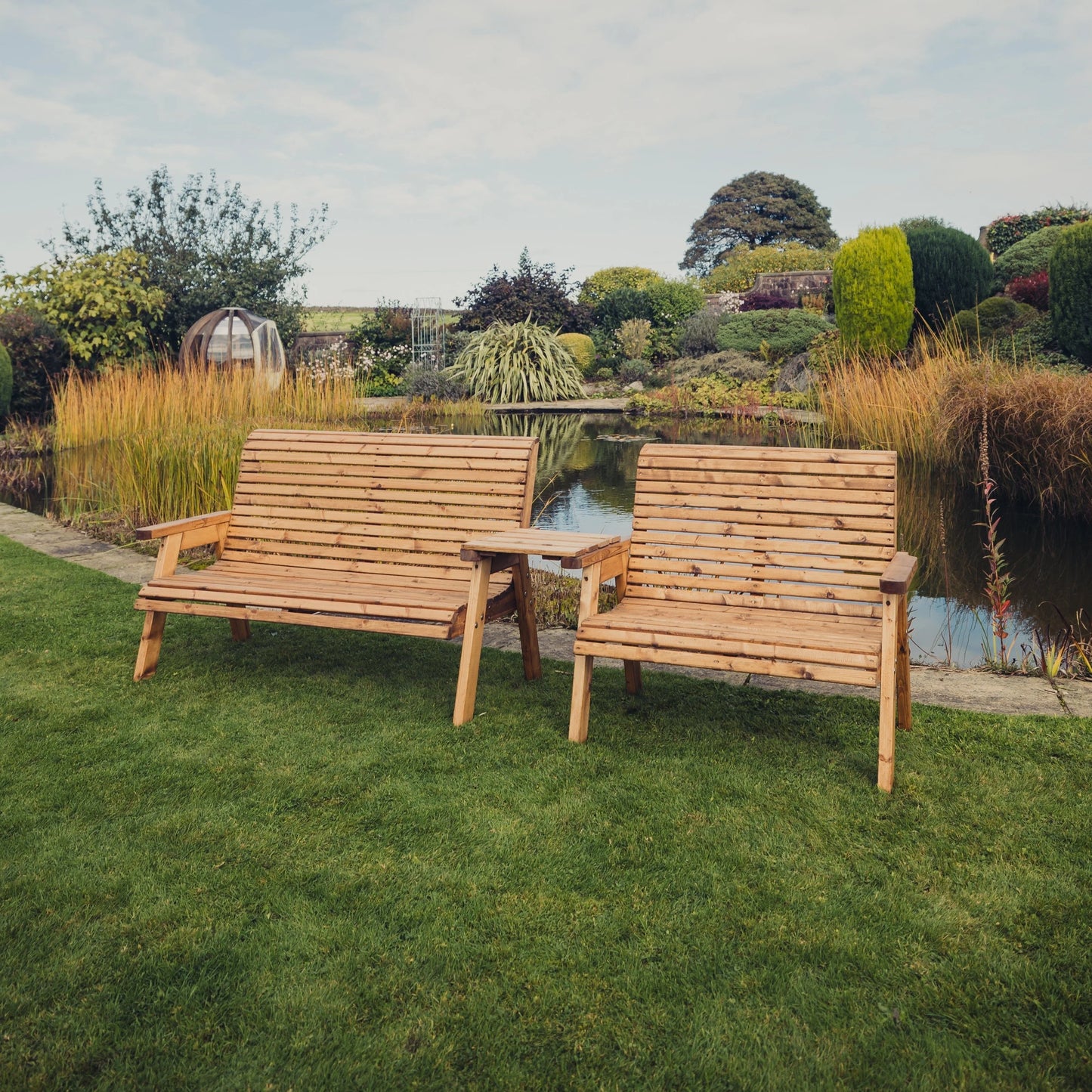 Valley 5 Seat Set - 1 X 2 Seat Bench 1 X 3 Seat Bench Straight