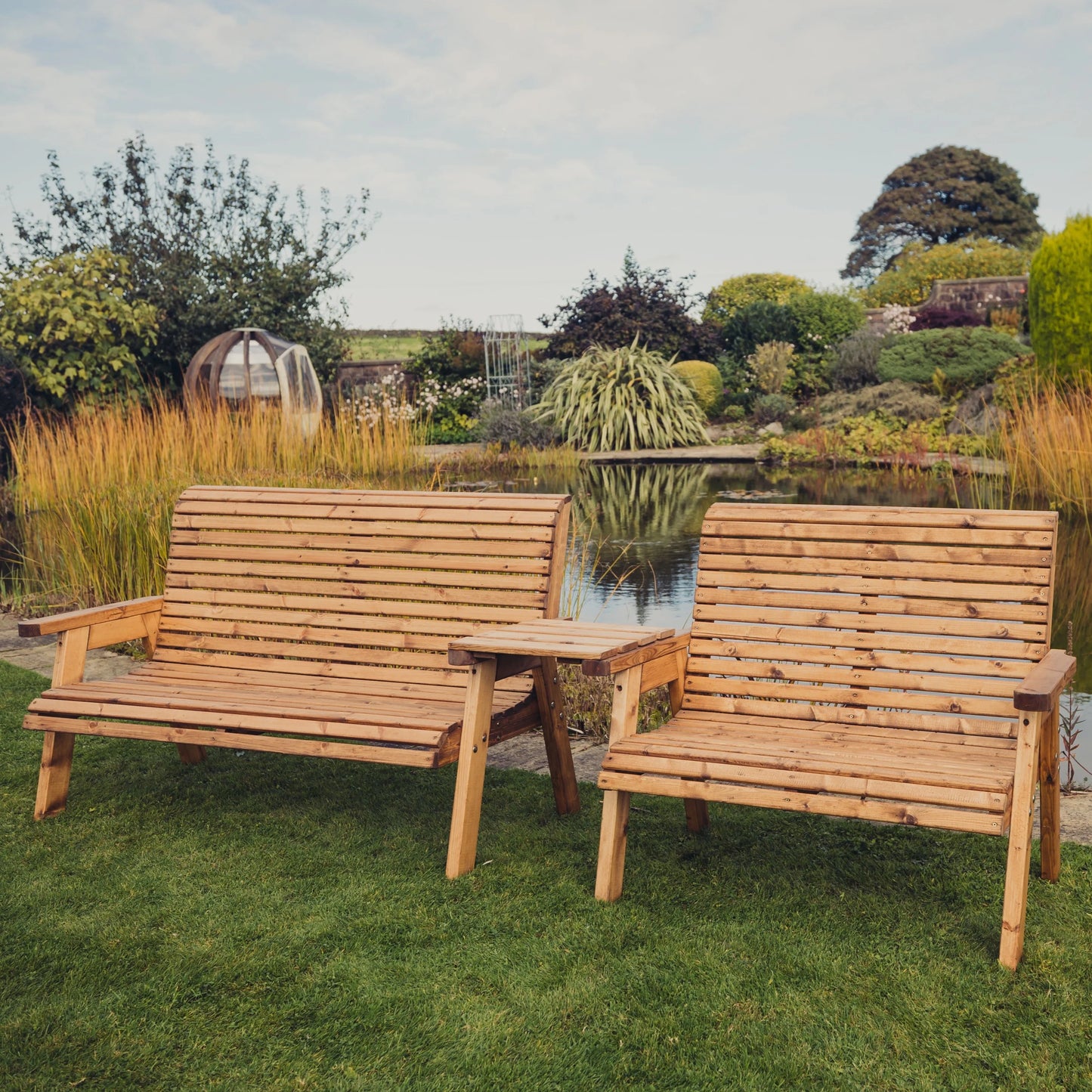 Valley 5 Seat Set - 1 X 2 Seat Bench 1 X 3 Seat Bench Straight