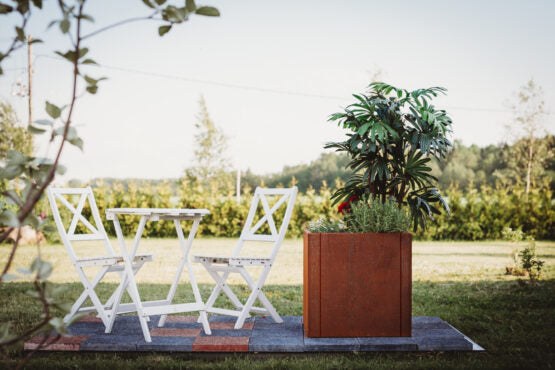 GrillSymbol Corten Steel Planter Clara XXL, 80x80x80 cm