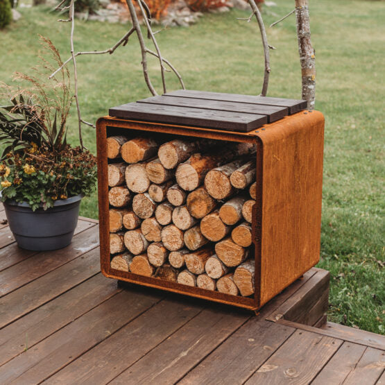 GrillSymbol Corten Steel Firewood Rack Enzo Rack-S
