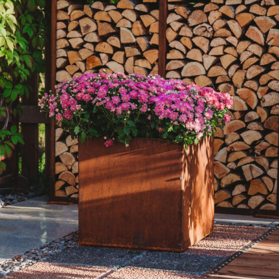 GrillSymbol Corten Steel Planter Fiora L, 40x40x40 cm