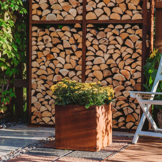 GrillSymbol Corten Steel Planter Fiora M, 35x35x35 cm