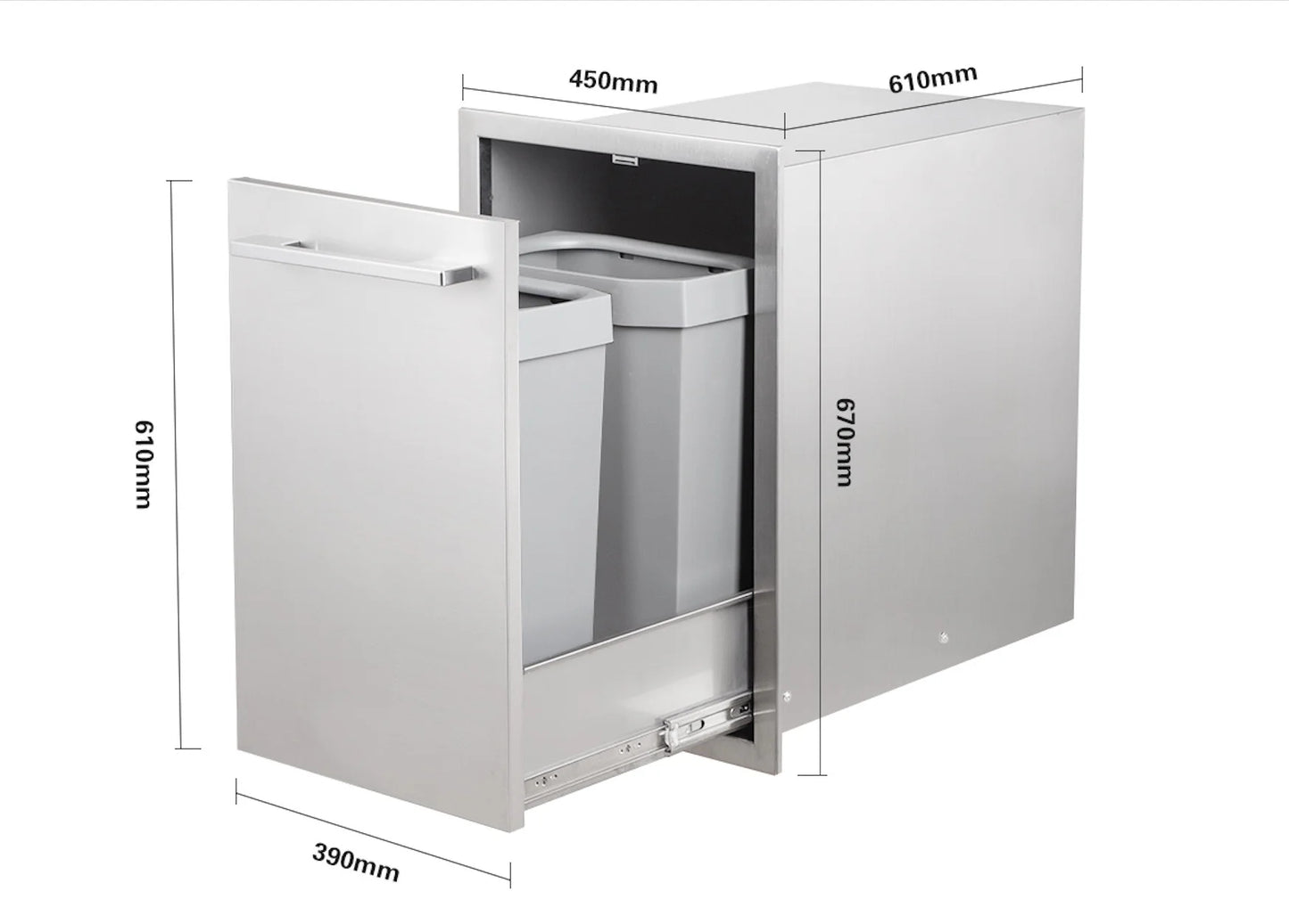 HCK-HW005 Solid Double Bin rollout Trash Drawer