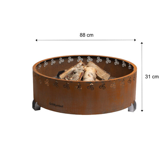 GrillSymbol Corten Steel Fire Pit Legend - 88 cm