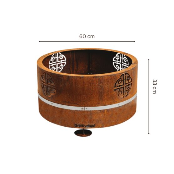 GrillSymbol Corten Steel Fire Pit Lucas Mini - 60 cm