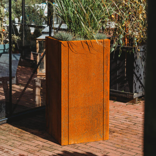 GrillSymbol Corten Steel Planter Manhattan, 50x50x100 cm