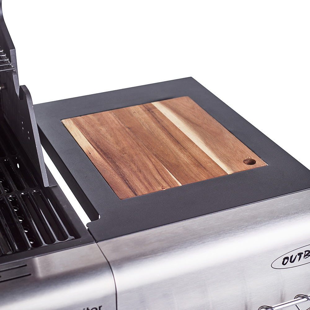 Jupiter 6 Burner Hybrid BBQ with Chopping Board – Stainless Steel