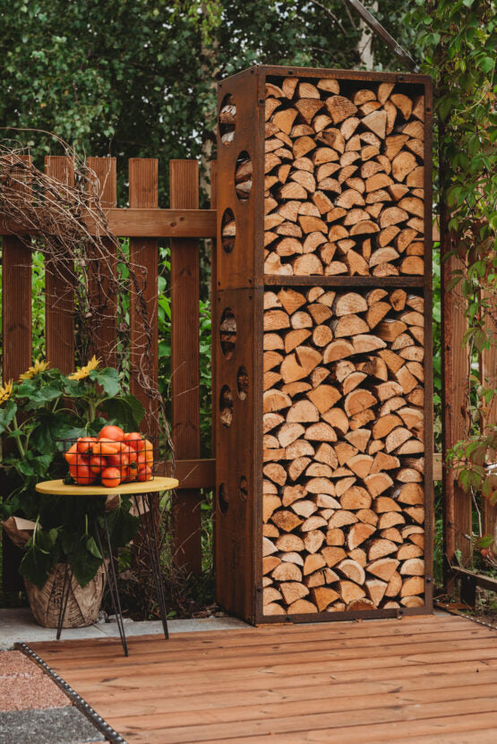 GrillSymbol Corten Steel Firewood Rack WoodStock L 60*37*170 cm