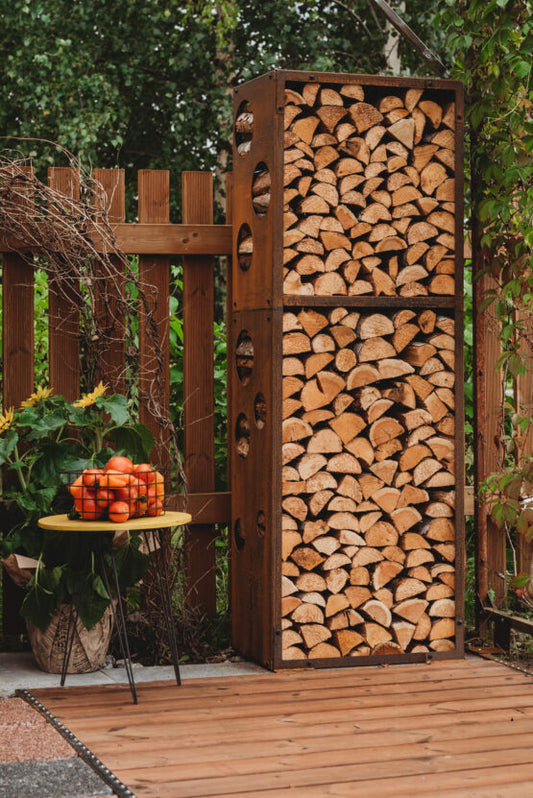 GrillSymbol Corten Steel Firewood Rack WoodStock L 60*37*170 cm