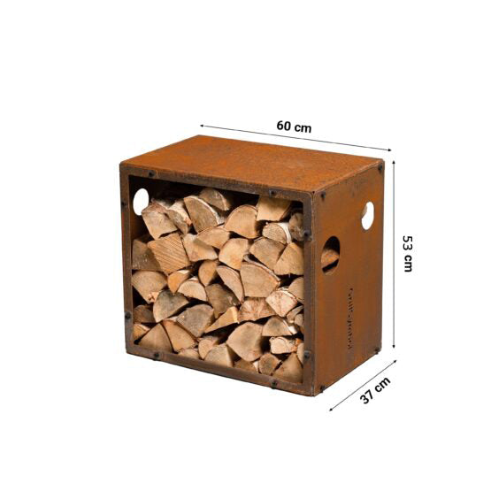 GrillSymbol Corten Steel Firewood Rack WoodStock S 60*37*53 cm