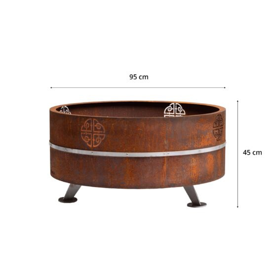 GrillSymbol Corten Steel Fire Pit Lucas - 95 cm