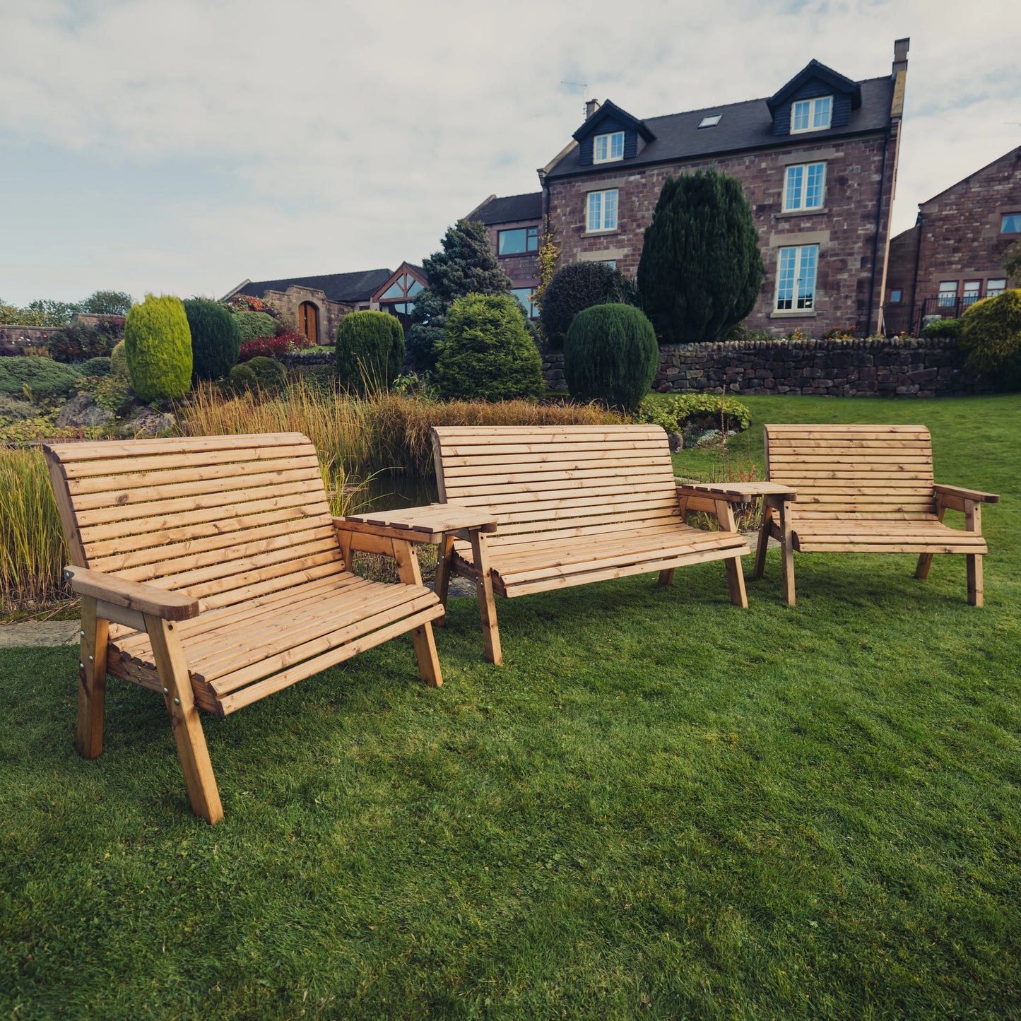 Valley 7 Seat Set - 1 X 3 Seat Bench 2 X 2 Seat Bench Angled